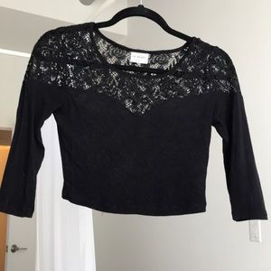 SOLD  Lace LA hearts Crop Top